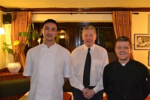 TALENTED: Landlord Ray (centre) flanked by chefs Anthony and Andrew