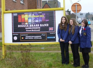 IN TUNE: Claire Colley, Jessica Wilson and Amy Ellershaw really enjoyed their trip to Belgium