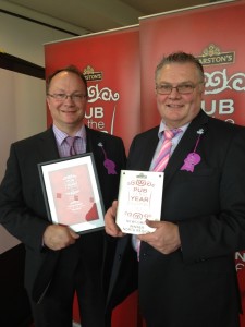 THRILLED: Michael Powis and Tim Newbold with their award