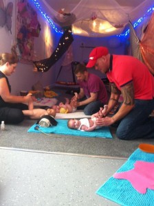 RELAX: Dads join in with baby massage sessions