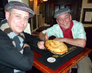 CELEBRATING: Tom Harrop with son Richard at The Old Original CELEBRATING: Tom Harrop with son Richard at The Old Original