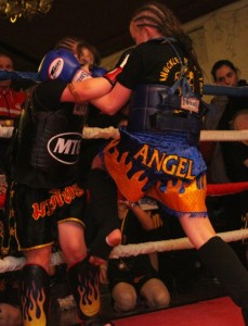 CHAMPION: Angel (pictured above) in her world-title bout.