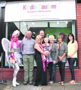 GRAND OPENING: Jess (centre) with Maisie and Ian, Jess's mum and dad Jan and Alan Davey, Ian’s mum Vi Taylor, family friend Sally Dronsfield and Fairy Sparkles 