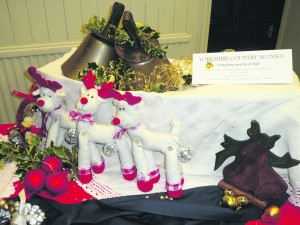 Yorkshire Country women displayed reindeer and bells with their tree