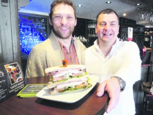 P28 Big Mac . Dave MacDougall right with pub Landlord Anthony Kinsey