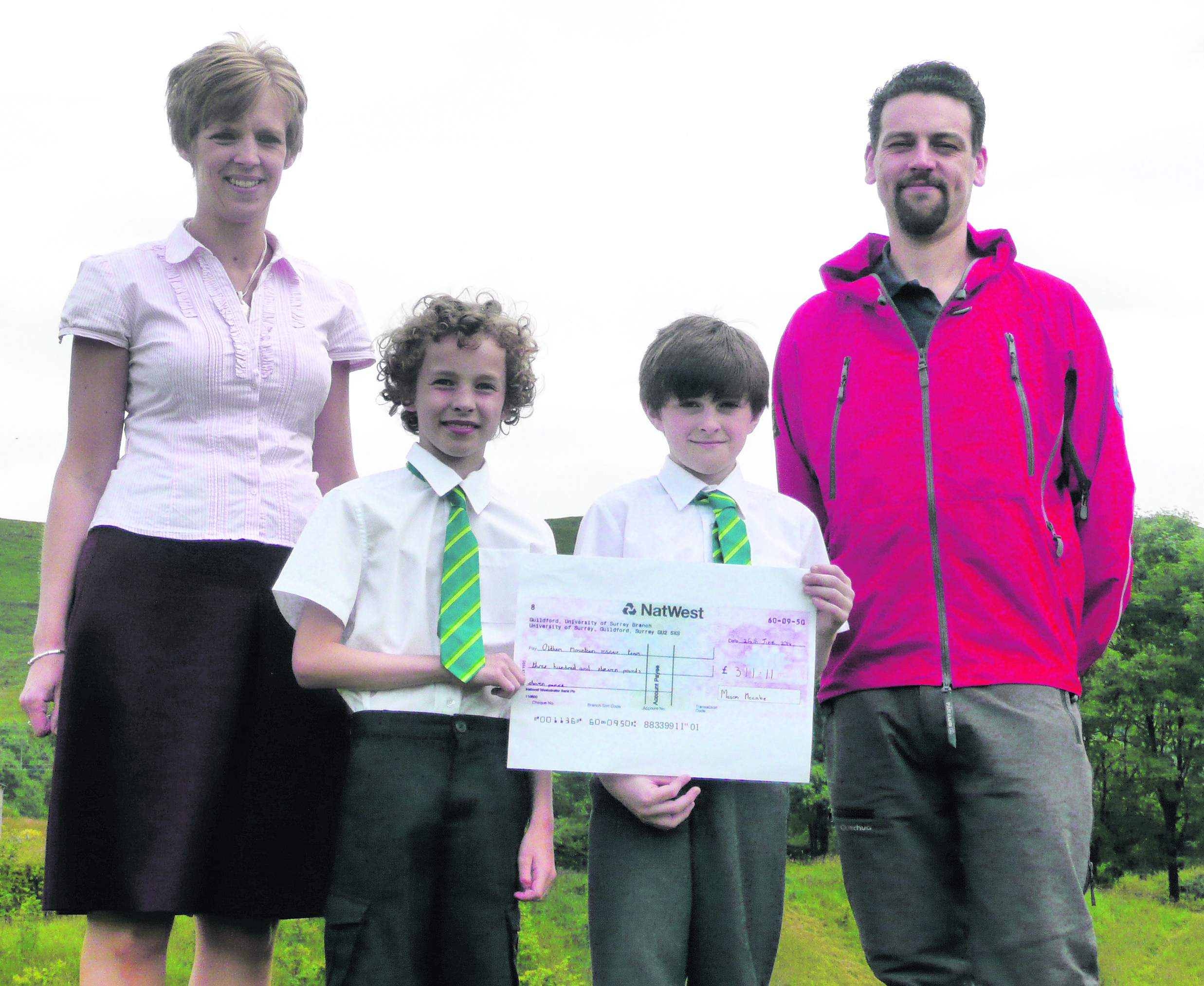 p11 OMRT fundraiser Miss Dunkerley Sam BowdenMason McCabe and Adam Knight