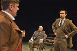 p22 Oldham Coliseum Colin Connor as Sir timothy Farar, James Quinn as Nathaniel Jeffcote and Tristan Brooke as Alan Jeffcote